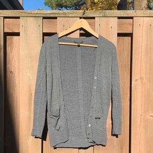 Banana Republic XS washable merino wool grey cardigan